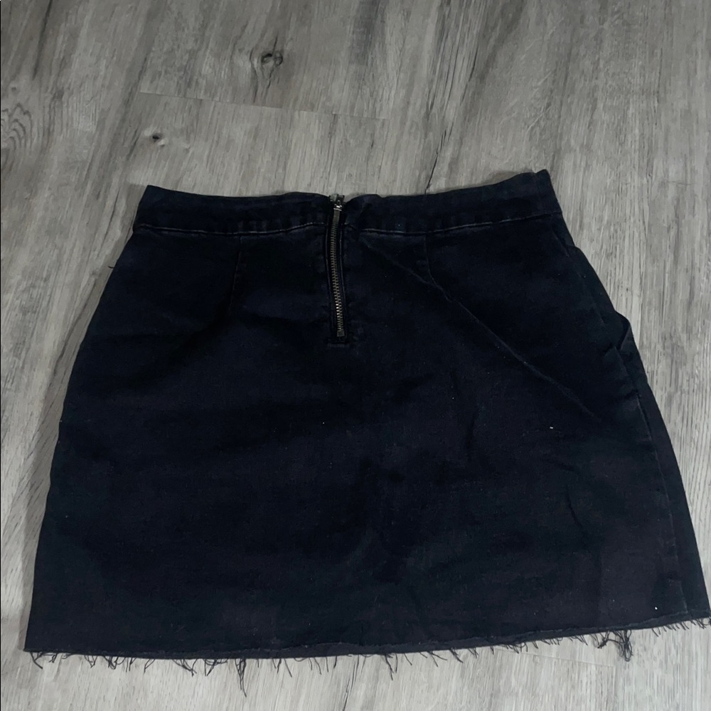 Classic Black Denim Skirt